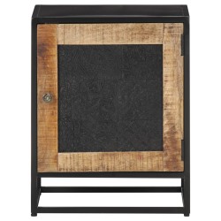 vidaXL Mesita de noche de madera de mango rugosa 40x30x50 cm