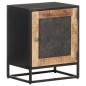 vidaXL Mesita de noche de madera de mango rugosa 40x30x50 cm vidaXL Mesita de noche de madera de mango rugosa 40x30x50 cm