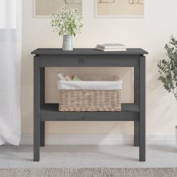 vidaXL Mesa consola madera maciza de pino gris 80x40x75 cm