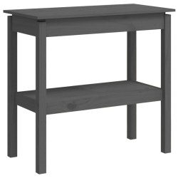 vidaXL Mesa consola madera maciza de pino gris 80x40x75 cm