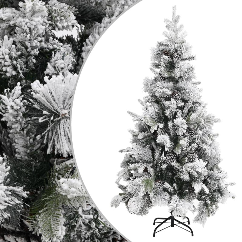 vidaXL Árbol de Navidad con nieve flocada y piñas PVC y PE 225 cm vidaXL Árbol de Navidad con nieve flocada y piñas PVC y PE 225 cm