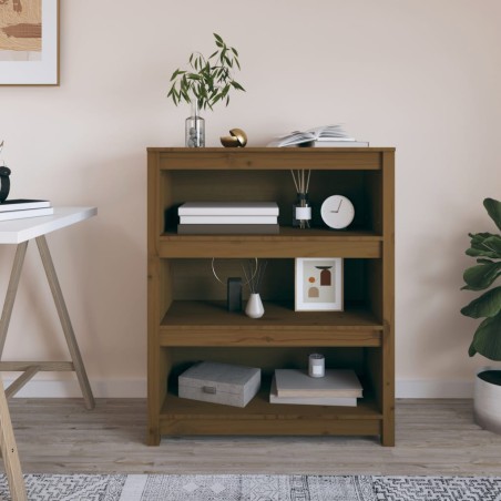 vidaXL Estantería madera maciza de pino marrón miel 80x35x97 cm