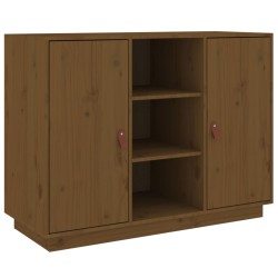 vidaXL Aparador de madera maciza de pino marrón miel 100x40x75 cm