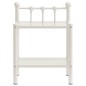 vidaXL Mesita de noche metal vidrio blanco&transparente 45x34,5x60,5cm vidaXL Mesita de noche metal vidrio blanco&transparente 45x34,5x60,5cm