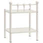 vidaXL Mesita de noche metal vidrio blanco&transparente 45x34,5x60,5cm vidaXL Mesita de noche metal vidrio blanco&transparente 45x34,5x60,5cm