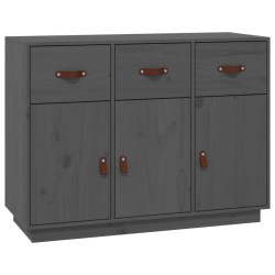 vidaXL Aparador de madera maciza de pino gris 100x40x75 cm