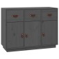 vidaXL Aparador de madera maciza de pino gris 100x40x75 cm vidaXL Aparador de madera maciza de pino gris 100x40x75 cm