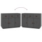vidaXL Aparador de madera maciza de pino gris 100x40x75 cm vidaXL Aparador de madera maciza de pino gris 100x40x75 cm