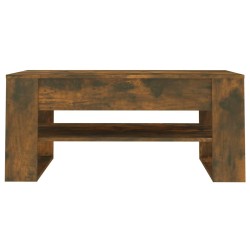 vidaXL Mesa de centro madera contrachapada roble ahumado 102x55x45 cm