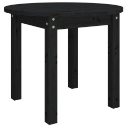 vidaXL Mesa de centro de madera maciza de pino negro Ø 55x45 cm