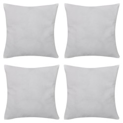 4 fundas blancas para cojines de algodón, 50 x 50 cm