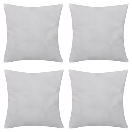 4 fundas blancas para cojines de algodón, 50 x 50 cm
