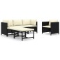 vidaXL Set de muebles de jardín 6 pzas y cojines ratán sintético negro vidaXL Set de muebles de jardín 6 pzas y cojines ratán sintético negro