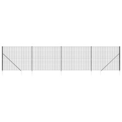 vidaXL Cerca de alambre con pinchos de anclaje gris antracita 1,4x10 m