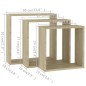 vidaXL Estantes cubo de pared 3 unidades roble Sonoma vidaXL Estantes cubo de pared 3 unidades roble Sonoma