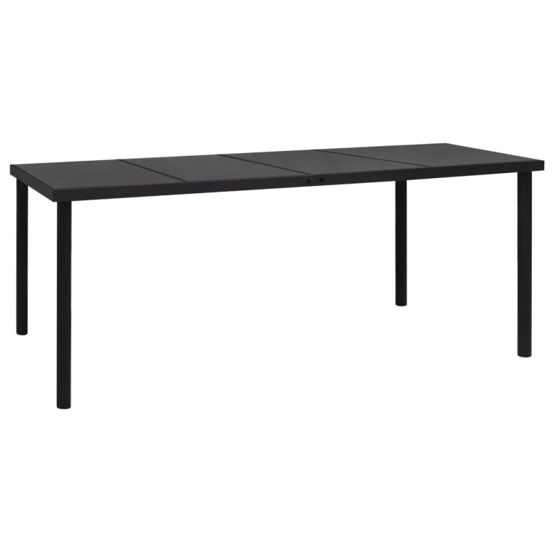 vidaXL Mesa de jardín de acero negra 190x90x74 cm vidaXL Mesa de jardín de acero negra 190x90x74 cm