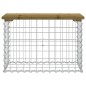 vidaXL Banco jardín diseño gavión madera pino impregnada 63x31,5x42 cm