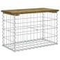 vidaXL Banco jardín diseño gavión madera pino impregnada 63x31,5x42 cm