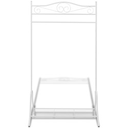 vidaXL Perchero burro de ropa de acero blanco