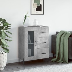 vidaXL Aparador de madera de ingeniería gris hormigón 69,5x34x90 cm