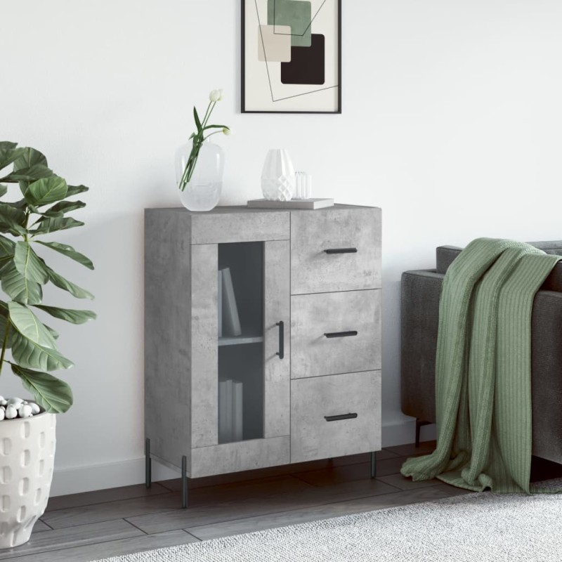vidaXL Aparador de madera de ingeniería gris hormigón 69,5x34x90 cm vidaXL Aparador de madera de ingeniería gris hormigón 69,5x34x90 cm