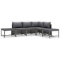 vidaXL Set de muebles de jardín 6 pzas y cojines ratán sintético gris vidaXL Set de muebles de jardín 6 pzas y cojines ratán sintético gris