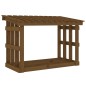 vidaXL Leñero de madera maciza pino marrón miel 108x64,5x77 cm vidaXL Leñero de madera maciza pino marrón miel 108x64,5x77 cm