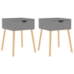 vidaXL Mesitas de noche 2 uds madera de ingeniería gris 40x40x56 cm
