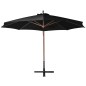 vidaXL Sombrilla colgante con palo madera maciza abeto negro 3,5x2,9 m vidaXL Sombrilla colgante con palo madera maciza abeto negro 3,5x2,9 m