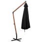 vidaXL Sombrilla colgante con palo madera maciza abeto negro 3,5x2,9 m vidaXL Sombrilla colgante con palo madera maciza abeto negro 3,5x2,9 m