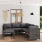 vidaXL Set de muebles de jardín 6 pzas y cojines ratán sintético gris vidaXL Set de muebles de jardín 6 pzas y cojines ratán sintético gris