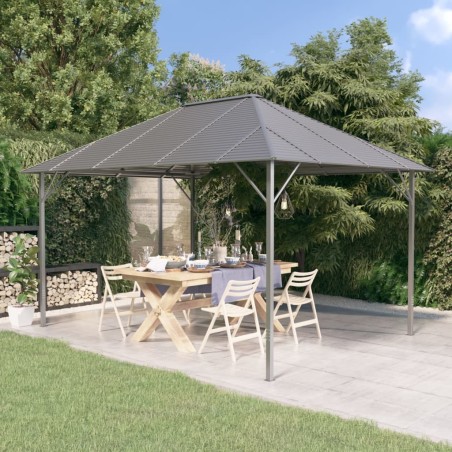 vidaXL Cenador con techo 4x3 m gris antracita