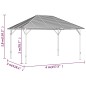 vidaXL Cenador con techo 4x3 m gris antracita vidaXL Cenador con techo 4x3 m gris antracita
