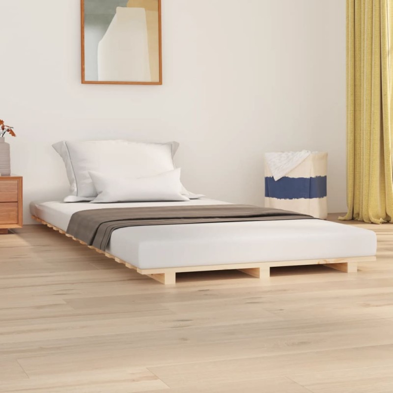 vidaXL Estructura de cama madera maciza de pino 100x200 cm