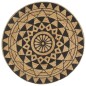 vidaXL Alfombra de yute tejida a mano con estampado negro 150 cm vidaXL Alfombra de yute tejida a mano con estampado negro 150 cm