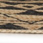 vidaXL Alfombra de yute tejida a mano con estampado negro 150 cm vidaXL Alfombra de yute tejida a mano con estampado negro 150 cm