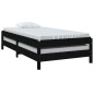 vidaXL Cama apilable de madera pino maciza negro 75x190 cm vidaXL Cama apilable de madera pino maciza negro 75x190 cm