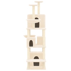 vidaXL Rascador para gatos con postes de sisal crema 180 cm