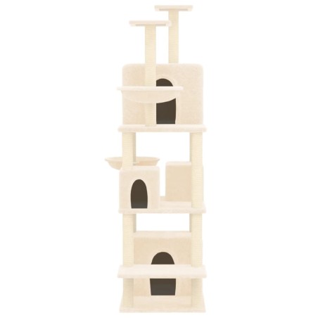 vidaXL Rascador para gatos con postes de sisal crema 180 cm