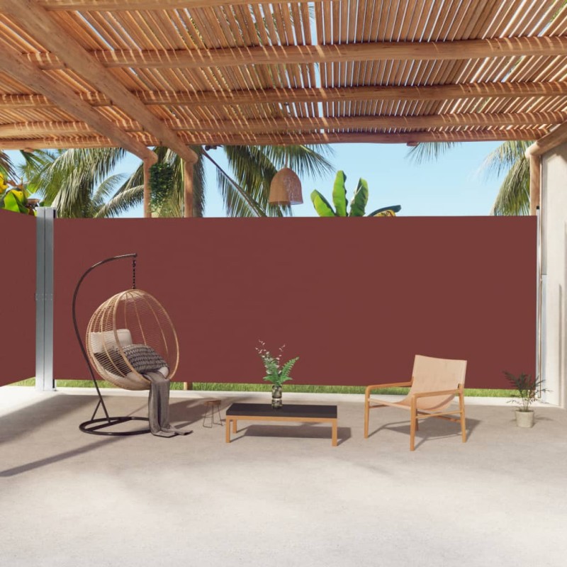 vidaXL Toldo lateral retráctil marrón 220x1000 cm vidaXL Toldo lateral retráctil marrón 220x1000 cm