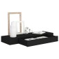 vidaXL Estante flotante de pared con cajón negro 80x25x8 cm vidaXL Estante flotante de pared con cajón negro 80x25x8 cm