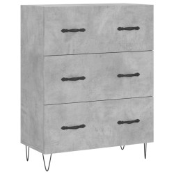 vidaXL Aparador de madera de ingeniería gris hormigón 69,5x34x90 cm