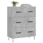 vidaXL Aparador de madera de ingeniería gris hormigón 69,5x34x90 cm vidaXL Aparador de madera de ingeniería gris hormigón 69,5x34x90 cm
