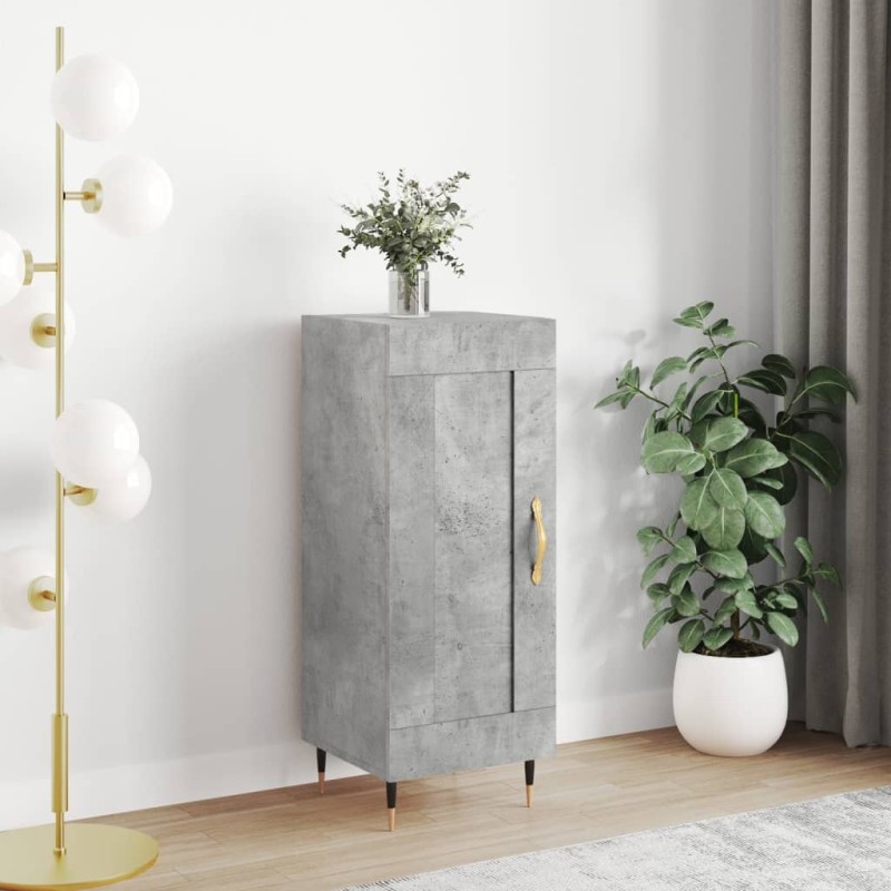 vidaXL Aparador de madera contrachapada gris hormigón 34,5x34x90 cm vidaXL Aparador de madera contrachapada gris hormigón 34,5x34x90 cm