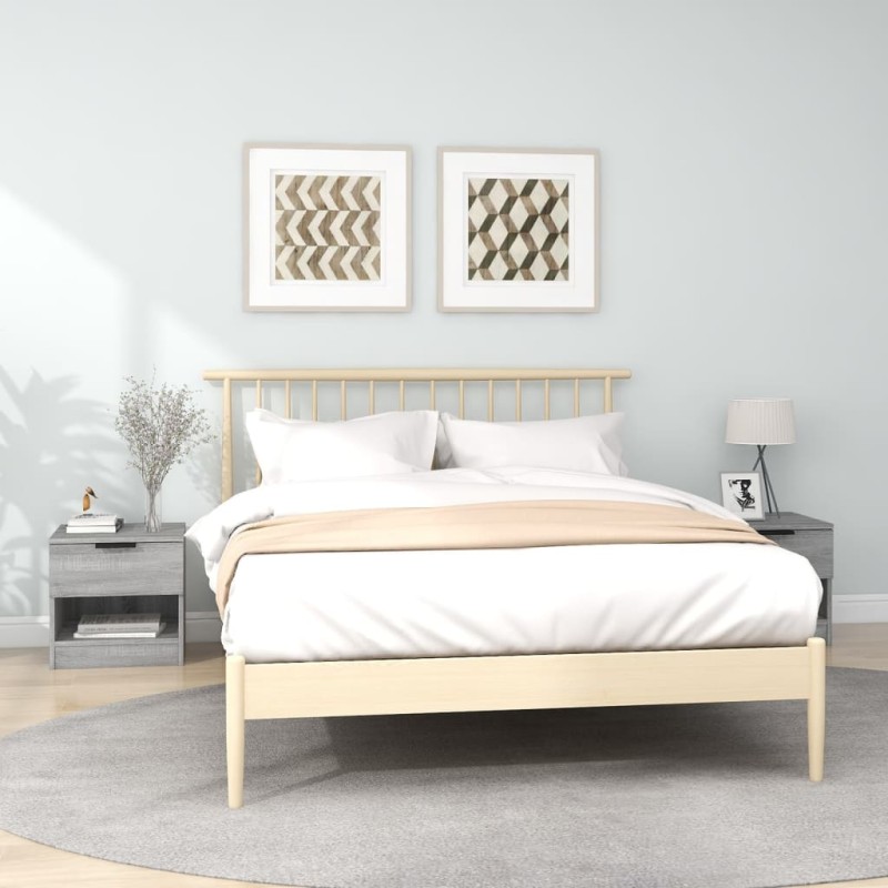 vidaXL Mesitas de noche 2 uds madera contrachapada gris Sonoma