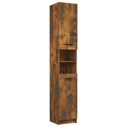 vidaXL Armario de baño contrachapada roble ahumado 32x34x188,5 cm