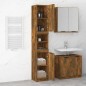 vidaXL Armario de baño contrachapada roble ahumado 32x34x188,5 cm vidaXL Armario de baño contrachapada roble ahumado 32x34x188,5 cm