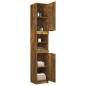 vidaXL Armario de baño contrachapada roble ahumado 32x34x188,5 cm vidaXL Armario de baño contrachapada roble ahumado 32x34x188,5 cm