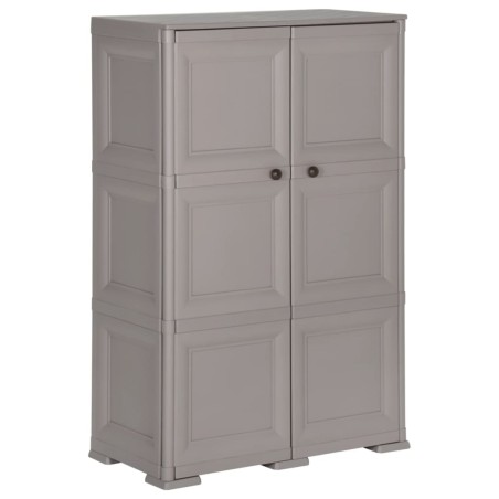vidaXL Armario de plástico diseño de madera gris 79x43x125 cm