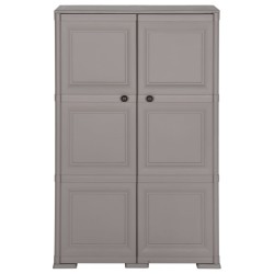 vidaXL Armario de plástico diseño de madera gris 79x43x125 cm